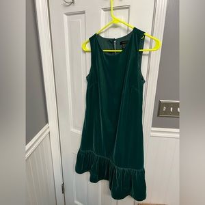 Jcrew winter green velvet dress